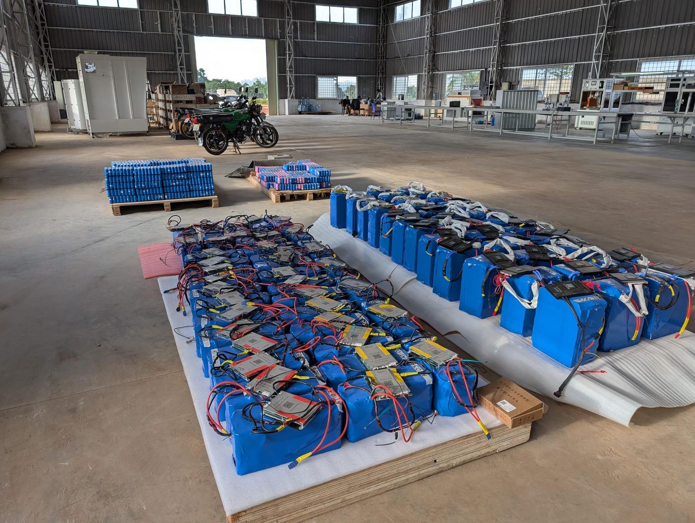 Batteries handled, sorted and stored at Soleil Power, an end-of-life facility in Kirolo, Uganda